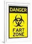 Danger Fart Zone Humor-null-Framed Art Print