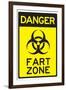 Danger Fart Zone Humor-null-Framed Art Print