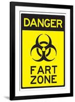 Danger Fart Zone Humor-null-Framed Art Print