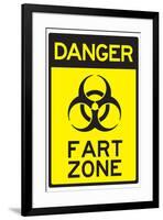 Danger Fart Zone Humor-null-Framed Art Print