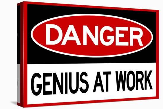 Danger Genius At Work-null-Stretched Canvas