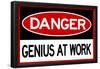 Danger Genius At Work-null-Framed Poster