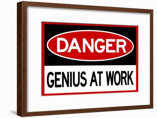 Danger Genius At Work-null-Framed Poster