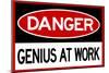 Danger Genius At Work-null-Mounted Poster