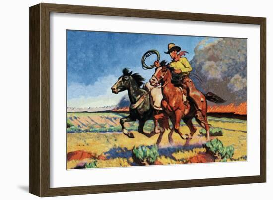 Danger in the West-Arthur Mitchell-Framed Art Print