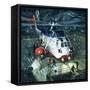 Danger Men of the Oil Fields. a British Airways S-61N Helicopter-Wilf Hardy-Framed Stretched Canvas