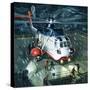 Danger Men of the Oil Fields. a British Airways S-61N Helicopter-Wilf Hardy-Stretched Canvas