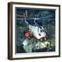 Danger Men of the Oil Fields. a British Airways S-61N Helicopter-Wilf Hardy-Framed Giclee Print