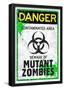 Danger Mutant Zombies Sign Poster-null-Framed Poster