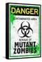 Danger Mutant Zombies Sign Poster-null-Framed Stretched Canvas