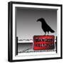 Danger Plate and Crow-oxlock-Framed Art Print