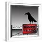 Danger Plate and Crow-oxlock-Framed Art Print