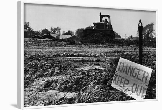 Danger Sign in Love Canal Lot-null-Framed Photographic Print