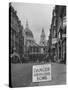 Danger Unexploded Bomb Sign at Cordoned Off Area in Front of St. Paul's Church-Hans Wild-Stretched Canvas