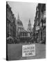 Danger Unexploded Bomb Sign at Cordoned Off Area in Front of St. Paul's Church-Hans Wild-Stretched Canvas