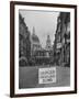 Danger Unexploded Bomb Sign at Cordoned Off Area in Front of St. Paul's Church-Hans Wild-Framed Photographic Print