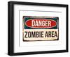 Danger - Zombie Area!-null-Framed Art Print