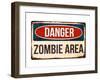 Danger - Zombie Area!-null-Framed Art Print