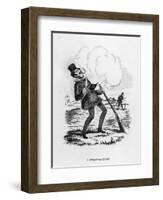 Dangerous Spark, a Man Gets a Shock When His Gunpowder Ignites Unexpectedly-SEYMOUR-Framed Art Print