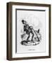 Dangerous Spark, a Man Gets a Shock When His Gunpowder Ignites Unexpectedly-SEYMOUR-Framed Art Print