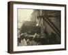 Dangerous Work - 12-Year Old Laborer at Miller and Vidor Lumber Company, Beaumont, Texas, c.1913-Lewis Wickes Hine-Framed Photo