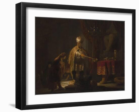 Daniel and Cyrus before the Idol Bel, 1633-Rembrandt van Rijn-Framed Giclee Print