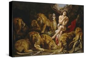Daniel and the Lions Den, C.1615-Peter Paul Rubens-Stretched Canvas