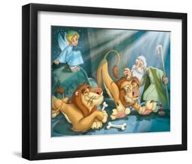 Daniel and the Lions-null-Framed Art Print