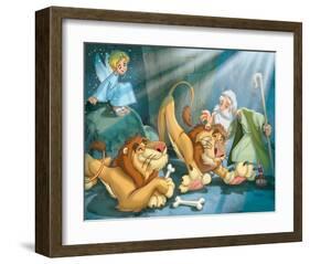 Daniel and the Lions-null-Framed Art Print