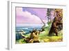 Daniel Boone Blazes the Wilderness Trail-Severino Baraldi-Framed Giclee Print