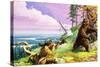 Daniel Boone Blazes the Wilderness Trail-Severino Baraldi-Stretched Canvas