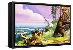 Daniel Boone Blazes the Wilderness Trail-Severino Baraldi-Framed Stretched Canvas