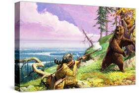 Daniel Boone Blazes the Wilderness Trail-Severino Baraldi-Stretched Canvas