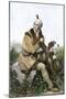 Daniel Boone, Pioneer of Kentucky, with His Rifle and Dog-null-Mounted Giclee Print