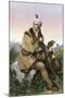 Daniel Boone, Pioneer of Kentucky, with His Rifle and Dog-null-Mounted Giclee Print