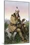 Daniel Boone, Pioneer of Kentucky, with His Rifle and Dog-null-Mounted Premium Giclee Print