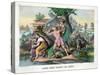 Daniel Boone Protects His Family-null-Stretched Canvas