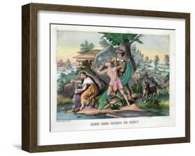 Daniel Boone Protects His Family-null-Framed Giclee Print