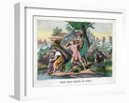 Daniel Boone Protects His Family-null-Framed Giclee Print