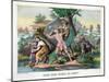 Daniel Boone Protects His Family-null-Mounted Giclee Print