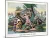 Daniel Boone Protects His Family-null-Mounted Giclee Print