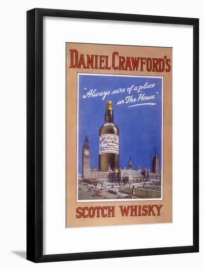 Daniel Crawford's Scotch Whisky - 'Always Sure of a Place in the House'-null-Framed Art Print