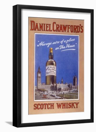 Daniel Crawford's Scotch Whisky - 'Always Sure of a Place in the House'-null-Framed Art Print