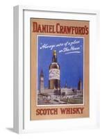 Daniel Crawford's Scotch Whisky - 'Always Sure of a Place in the House'-null-Framed Art Print