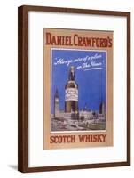 Daniel Crawford's Scotch Whisky - 'Always Sure of a Place in the House'-null-Framed Art Print