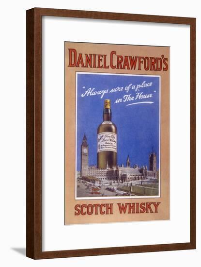 Daniel Crawford's Scotch Whisky - 'Always Sure of a Place in the House'-null-Framed Art Print