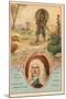 Daniel Defoe, English Novelist, and a Scene from Robinson Crusoe-null-Mounted Giclee Print