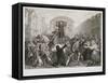 Daniel Defoe in the Pillory, Temple Bar, London, C1840?-JC Armytage-Framed Stretched Canvas