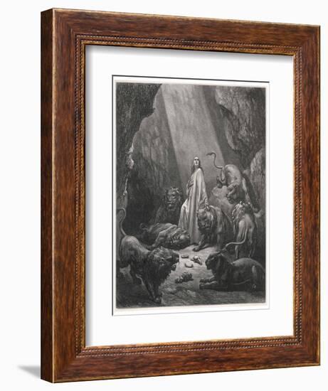 Daniel in Den-Gustave Dor?-Framed Art Print