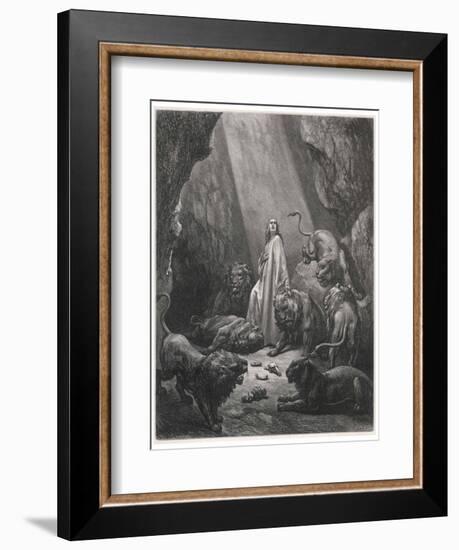 Daniel in Den-Gustave Dor?-Framed Art Print